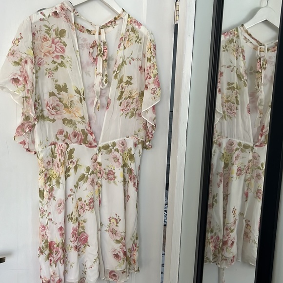 Pink green floral summer dress - Picture 4 of 6